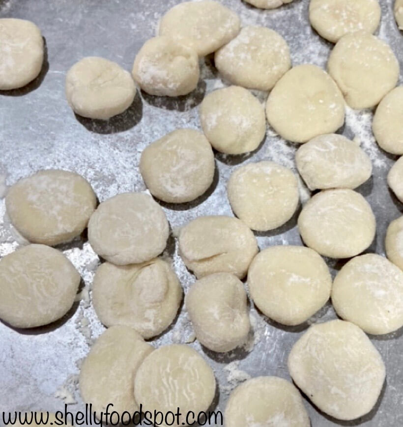 Diving the dough into small balls