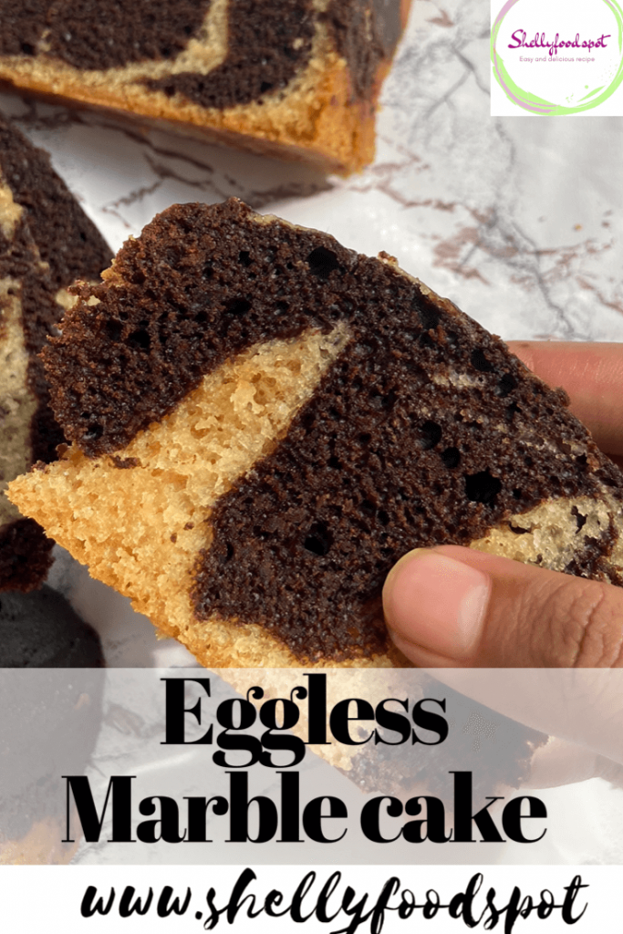 Eggless marble cake